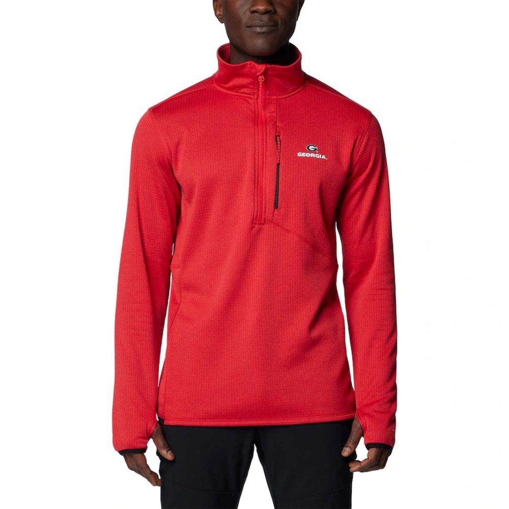 Georgia Bulldogs Columbia Park View Grid Fleece Omni-Wick Half-Zip Jacket - Red